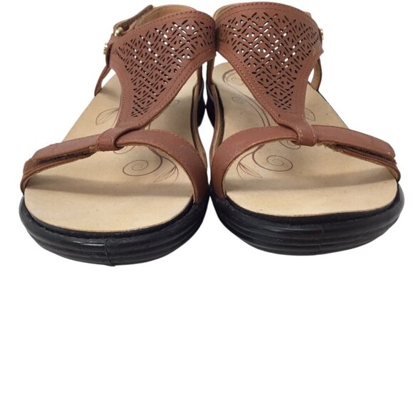 Revere Santa Fe Sandals NWOT Cognac Brown Leather Arch Support T Strap 9 / 40 - Picture 5 of 9